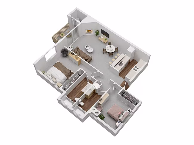 2x2 B 235 floor plan
